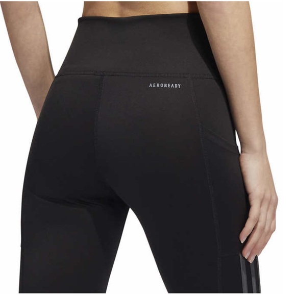adidas Ladies' 3-Stripe Capri, Black (size : S, M, L, XL, XXL) - Picture 4 of 9